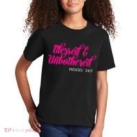Blessed And Unbothered My Mood Christian Kids T-Shirt thumb 2