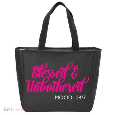 Blessed And Unbothered My Mood Christian Tote Bag