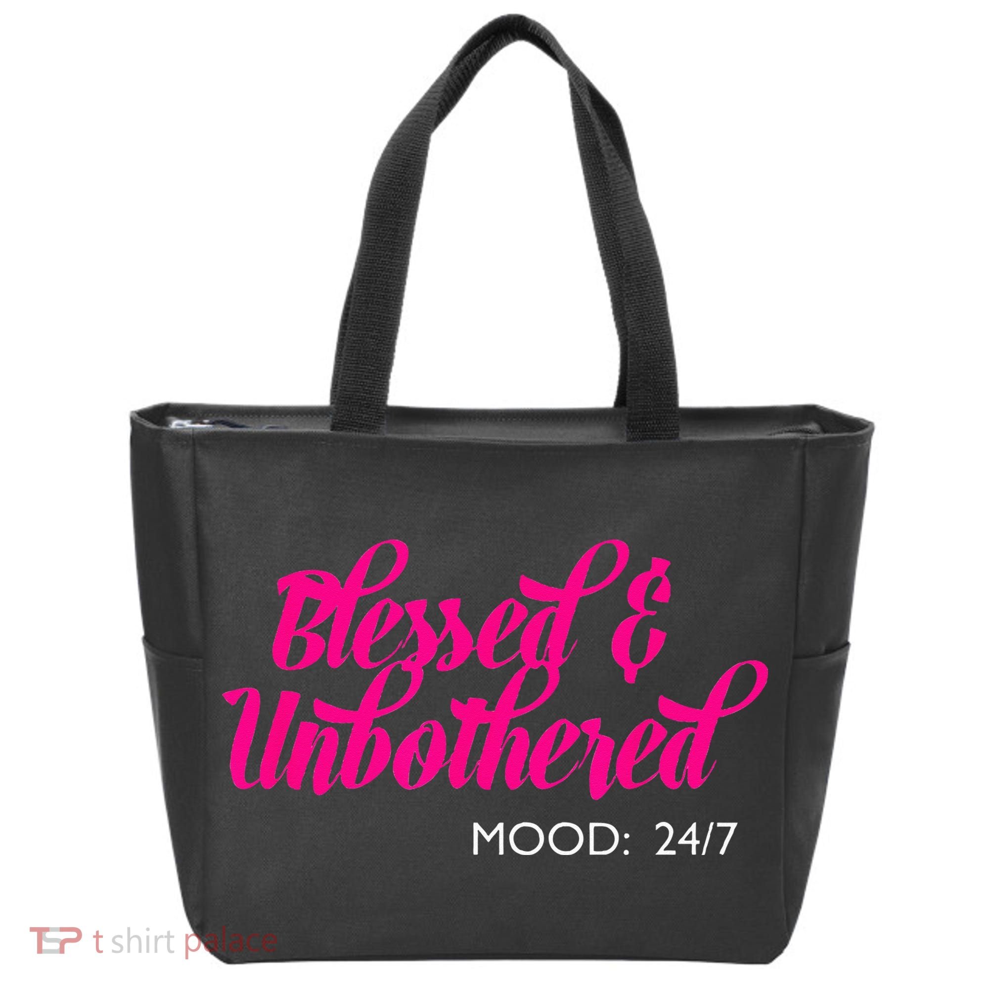 Blessed And Unbothered My Mood Christian Tote Bag