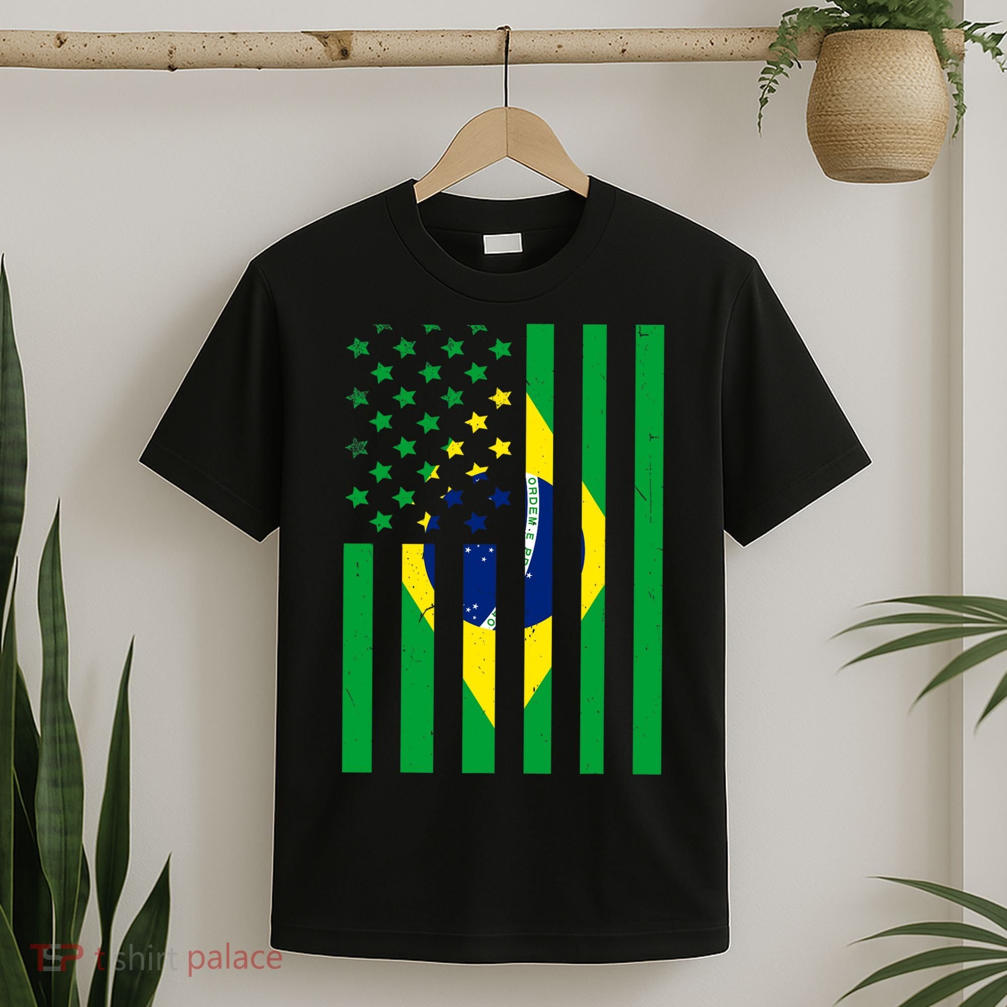 Brazil American USA Flag Brazilian Pride T-Shirt