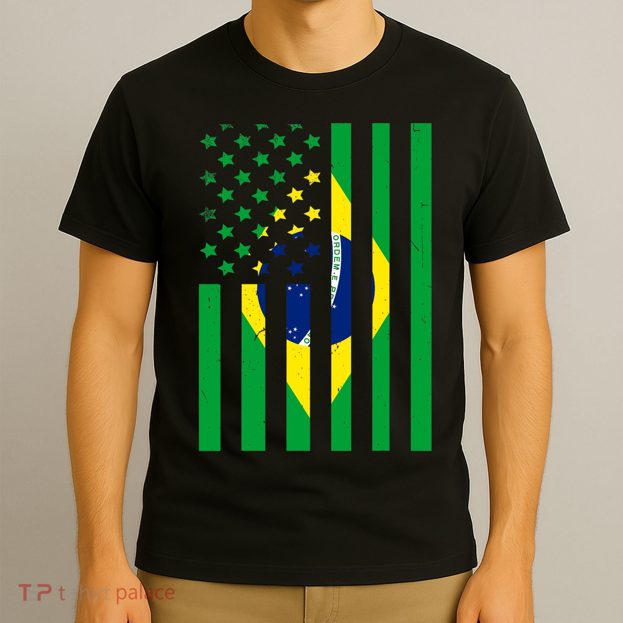 Brazil American USA Flag Brazilian Pride T-Shirt