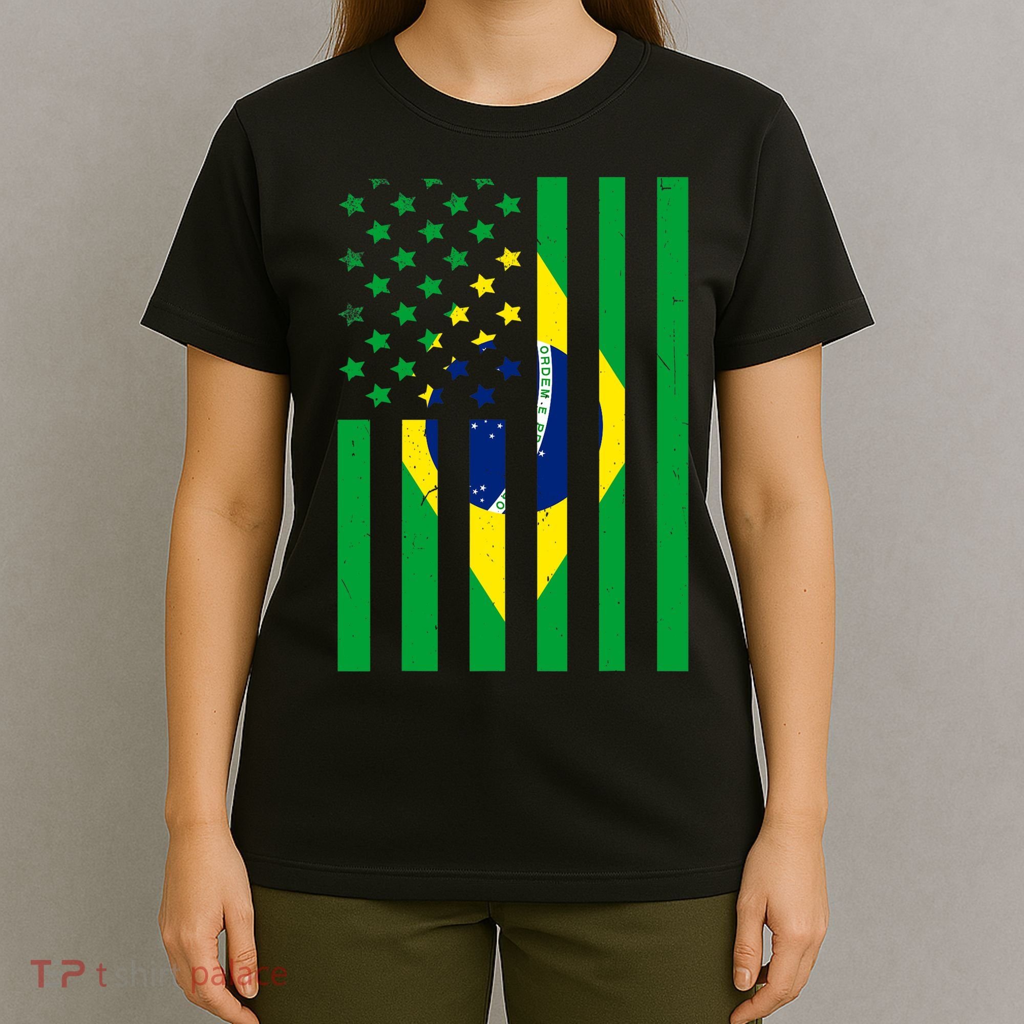 Brazil American USA Flag Brazilian Pride T-Shirt