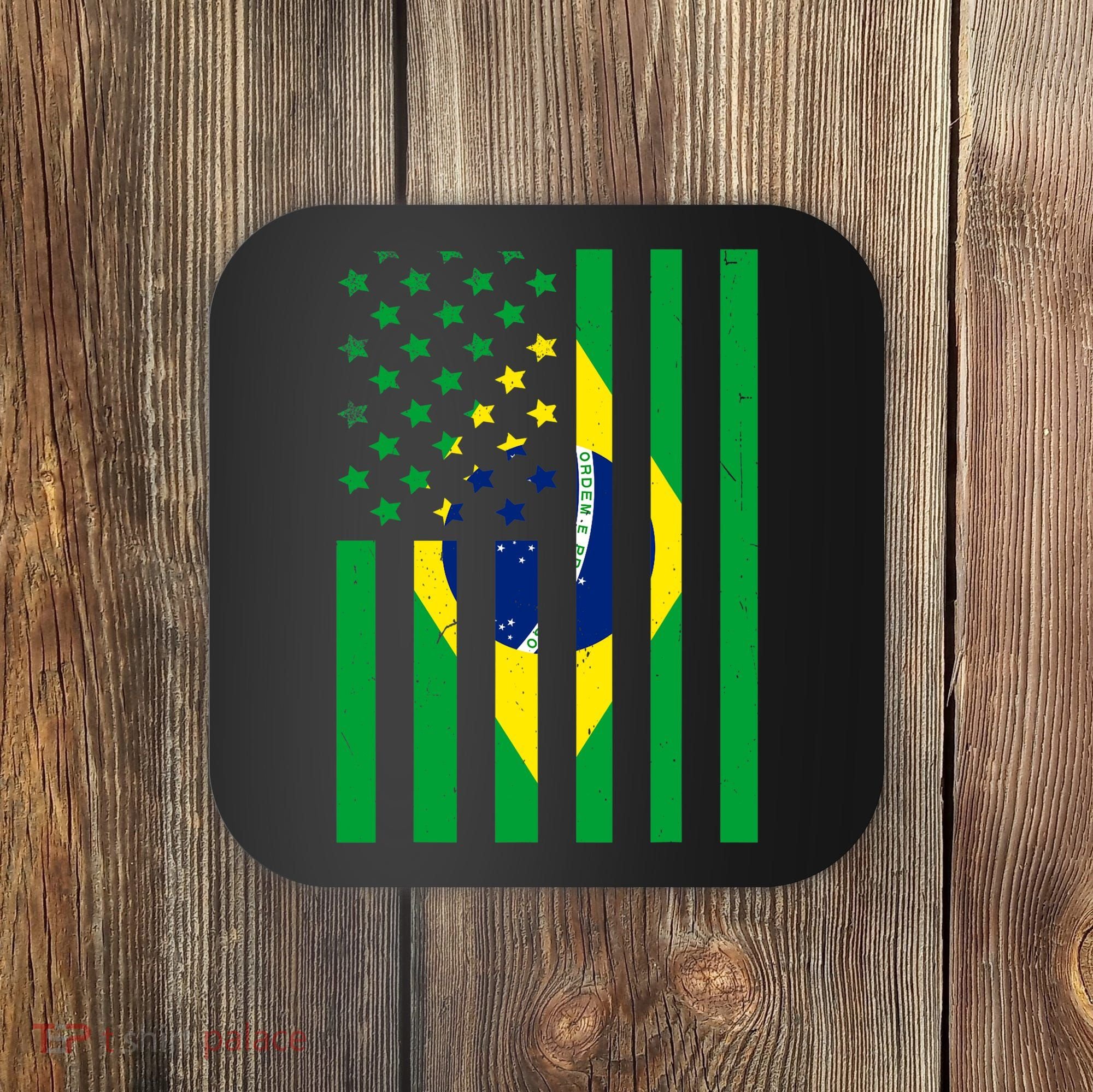 Brazil American USA Flag Brazilian Pride Coaster