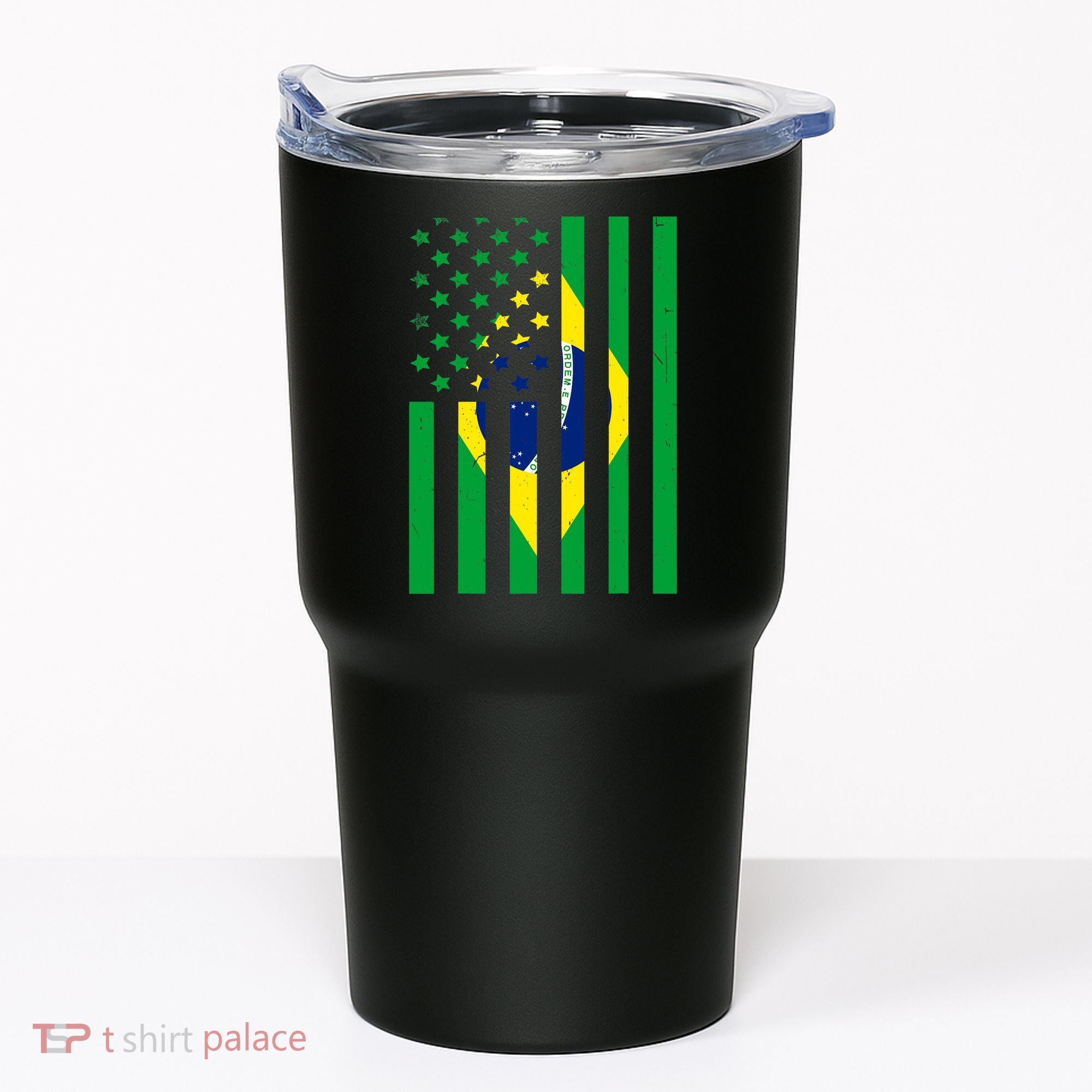 Brazil American USA Flag Brazilian Pride Tumbler