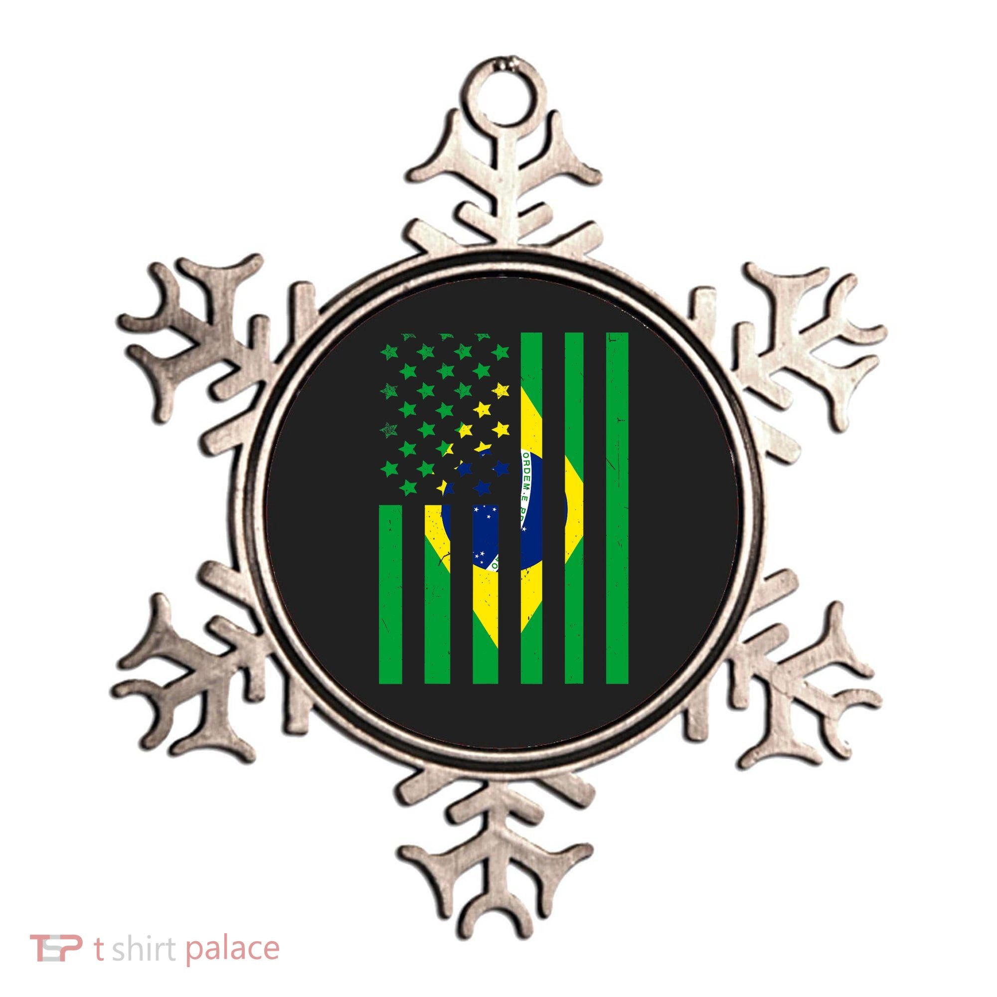 Brazil American USA Flag Brazilian Pride Ornament