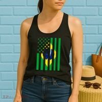 Brazil American USA Flag Brazilian Pride Women's Tank Top thumb 2