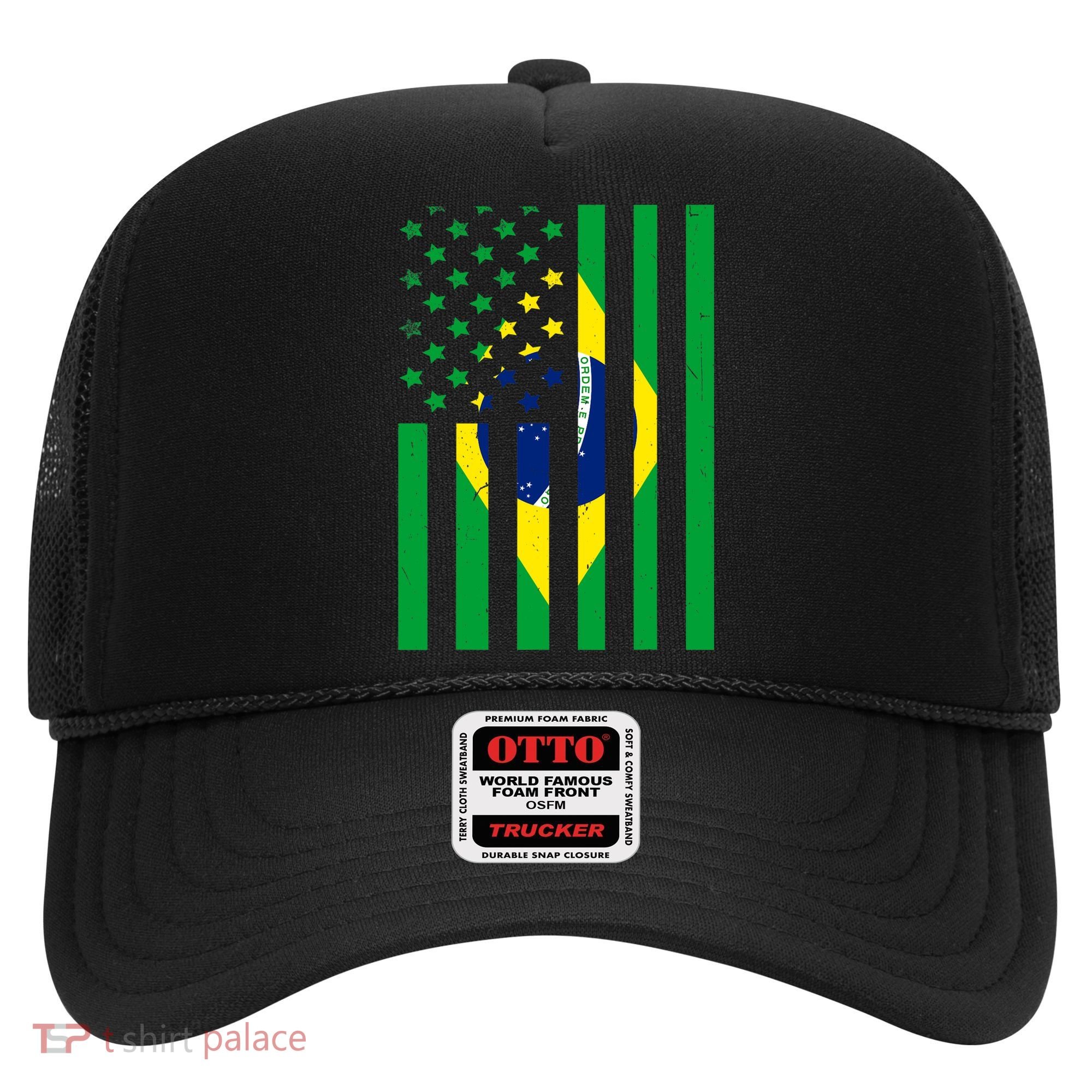 Brazil American USA Flag Brazilian Pride Hat