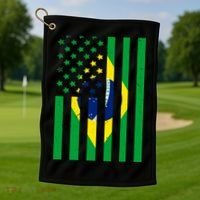 Brazil American USA Flag Brazilian Pride Golf Towel thumb 1