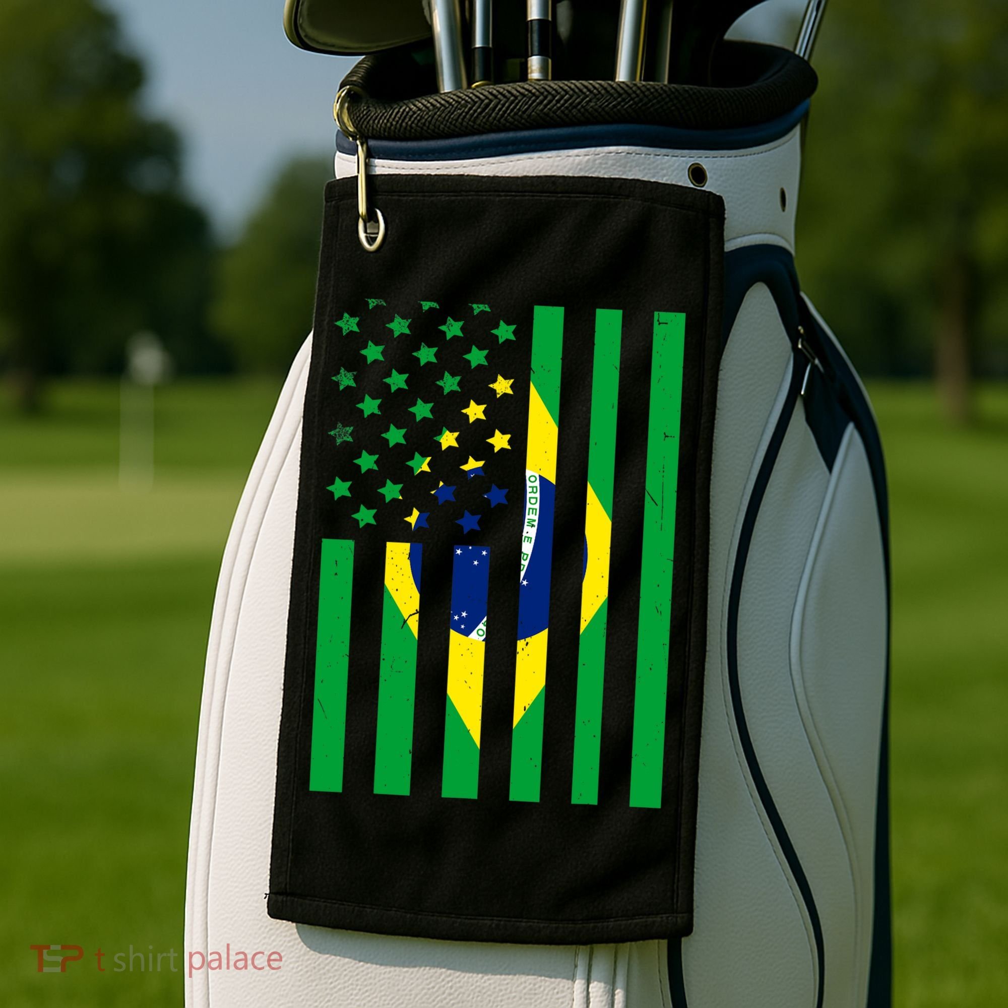 Brazil American USA Flag Brazilian Pride Golf Towel
