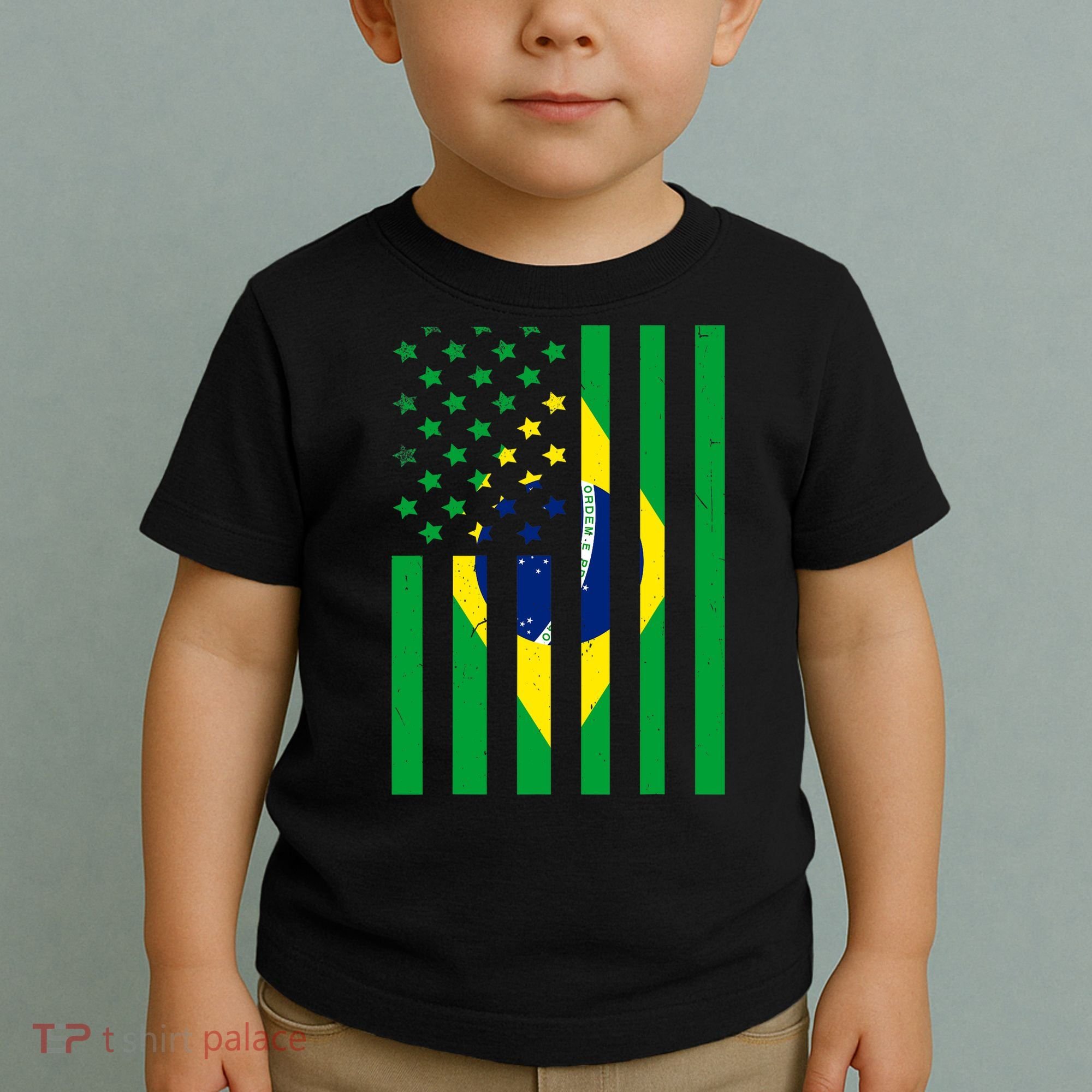 Brazil American USA Flag Brazilian Pride Toddler T-Shirt
