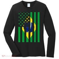 Brazil American USA Flag Brazilian Pride Women's Long Sleeve Shirt thumb 0