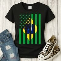 Brazil American USA Flag Brazilian Pride Women's T-Shirt thumb 3