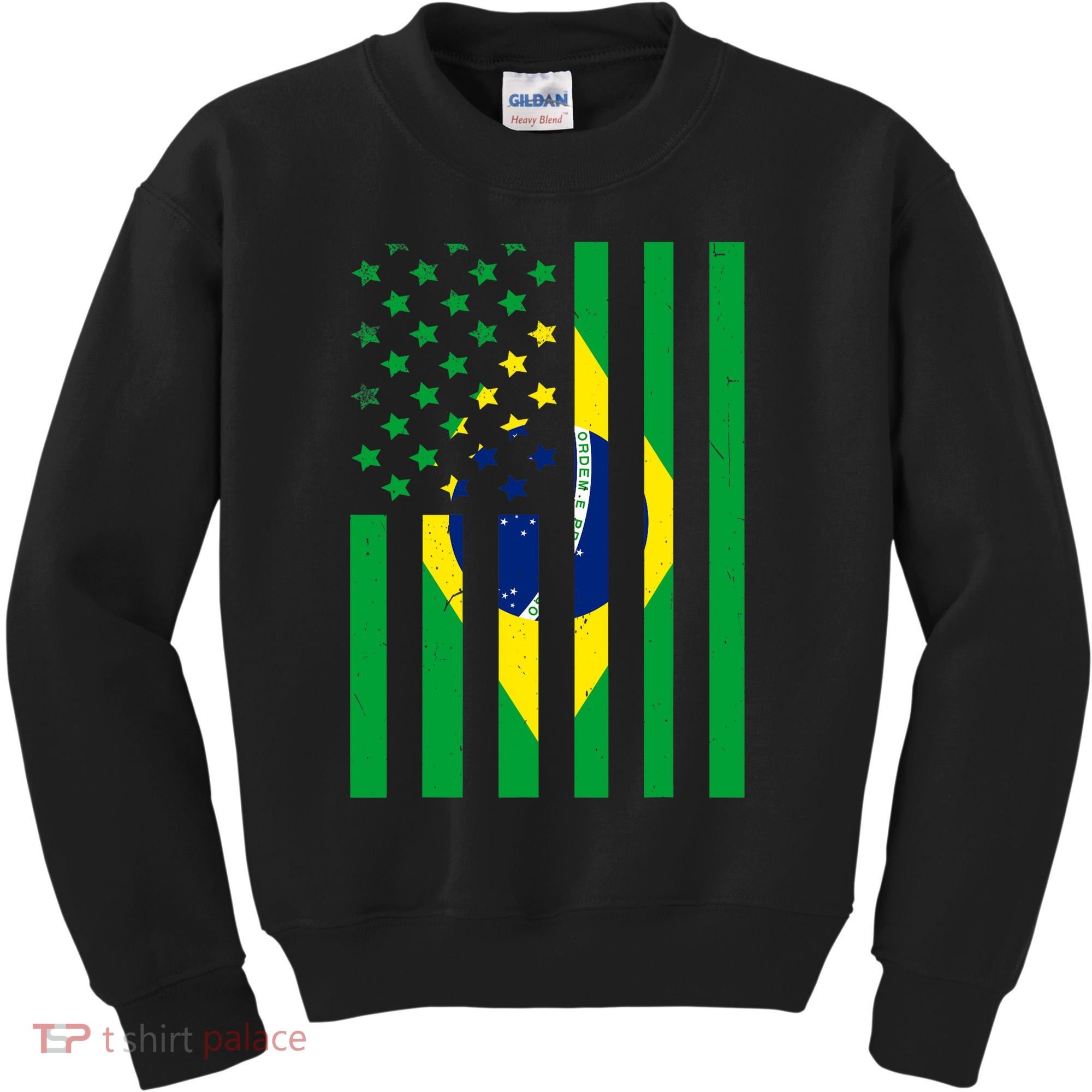 Brazil American USA Flag Brazilian Pride Kids Sweatshirt