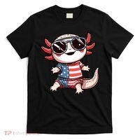 Beautiful Axolotl USA Flag Sunglasses 4th Of July Axolotl T-Shirt thumb 0