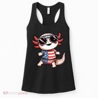Beautiful Axolotl USA Flag Sunglasses 4th Of July Axolotl Women's Tank Top thumb 0