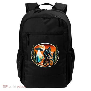Bigfoot Alien Ufo Bicycle Ride Sasquatch On Bicycle Backpack