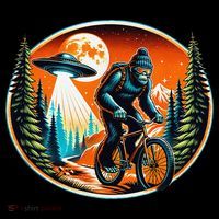 Bigfoot Alien Ufo Bicycle Ride Sasquatch On Bicycle Coffee Mug thumb 5
