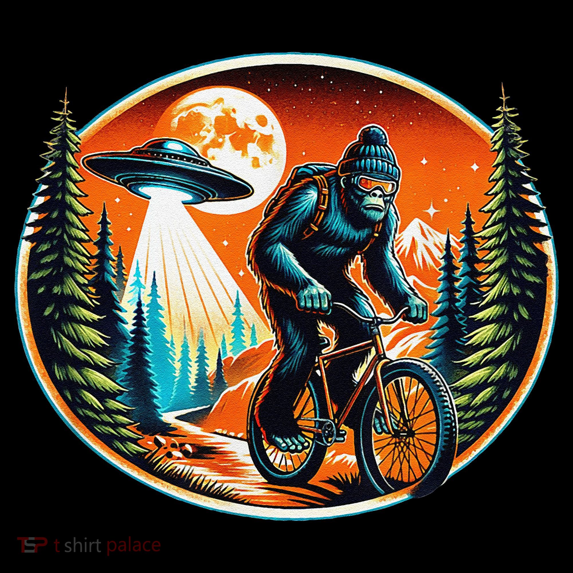 Bigfoot Alien Ufo Bicycle Ride Sasquatch On Bicycle Coffee Mug