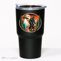 Bigfoot Alien Ufo Bicycle Ride Sasquatch On Bicycle Tumbler thumb 0