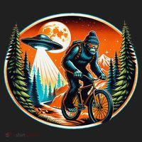 Bigfoot Alien Ufo Bicycle Ride Sasquatch On Bicycle Tumbler thumb 3