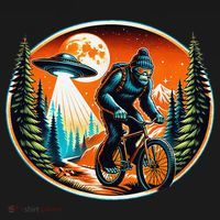 Bigfoot Alien Ufo Bicycle Ride Sasquatch On Bicycle Ornament thumb 1