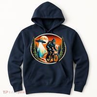 Bigfoot Alien Ufo Bicycle Ride Sasquatch On Bicycle Hoodie thumb 0