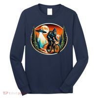 Bigfoot Alien Ufo Bicycle Ride Sasquatch On Bicycle Long Sleeve Shirt thumb 0