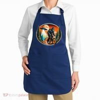 Bigfoot Alien Ufo Bicycle Ride Sasquatch On Bicycle Apron thumb 2