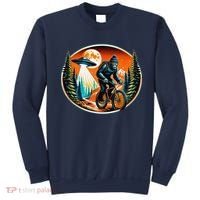 Bigfoot Alien Ufo Bicycle Ride Sasquatch On Bicycle Sweatshirt thumb 0