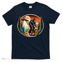 Bigfoot Alien Ufo Bicycle Ride Sasquatch On Bicycle T-Shirt thumb 0