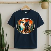 Bigfoot Alien Ufo Bicycle Ride Sasquatch On Bicycle T-Shirt thumb 2