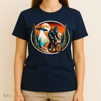 Bigfoot Alien Ufo Bicycle Ride Sasquatch On Bicycle T-Shirt thumb 4