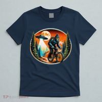 Bigfoot Alien Ufo Bicycle Ride Sasquatch On Bicycle T-Shirt thumb 5