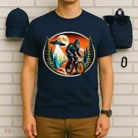 Bigfoot Alien Ufo Bicycle Ride Sasquatch On Bicycle T-Shirt thumb 6