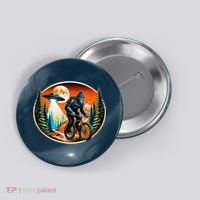 Bigfoot Alien Ufo Bicycle Ride Sasquatch On Bicycle Button thumb 0