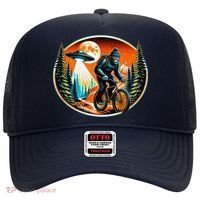 Bigfoot Alien Ufo Bicycle Ride Sasquatch On Bicycle Hat thumb 0