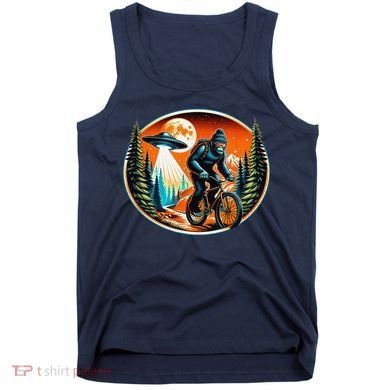 Bigfoot Alien Ufo Bicycle Ride Sasquatch On Bicycle Tank Top