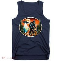 Bigfoot Alien Ufo Bicycle Ride Sasquatch On Bicycle Tank Top thumb 0
