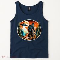Bigfoot Alien Ufo Bicycle Ride Sasquatch On Bicycle Tank Top thumb 2