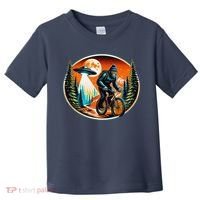 Bigfoot Alien Ufo Bicycle Ride Sasquatch On Bicycle Toddler T-Shirt thumb 0