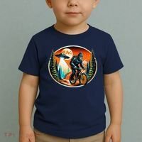 Bigfoot Alien Ufo Bicycle Ride Sasquatch On Bicycle Toddler T-Shirt thumb 2