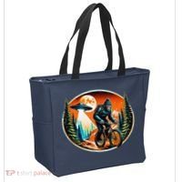 Bigfoot Alien Ufo Bicycle Ride Sasquatch On Bicycle Tote Bag thumb 2