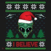 Believe Alien Ufo Funny Christmas Alien Head Graphic Ugly Gift Bucket Hat thumb 4