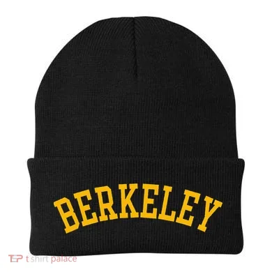 Berkeley Arched Varsity Text Yellow Berkeley Beanie