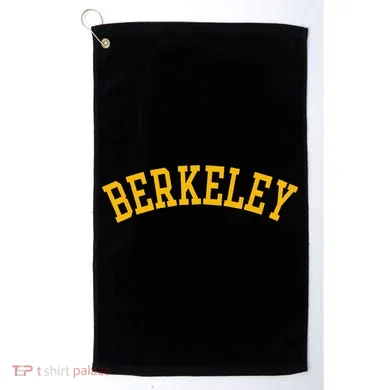 Berkeley Arched Varsity Text Yellow Berkeley Golf Towel