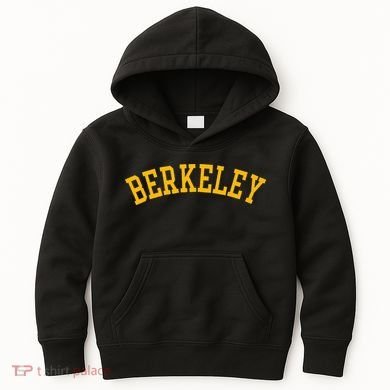 Berkeley Arched Varsity Text Yellow Berkeley Kids Hoodie