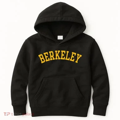 Berkeley Arched Varsity Text Yellow Berkeley Kids Hoodie