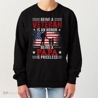 Being A Veteran Is An Honor Being Papa Is Priceless Women's Sweatshirt thumb 0