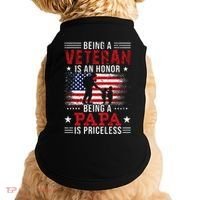 Being A Veteran Is An Honor Being Papa Is Priceless Doggie Tank thumb 0