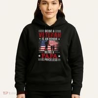 Being A Veteran Is An Honor Being Papa Is Priceless Hoodie thumb 5